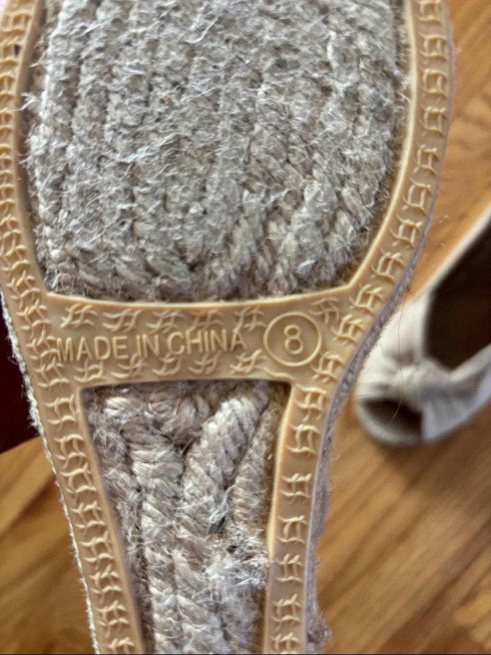 Talbots Beige Knot-Front Slingback espadrille wedges sz 8